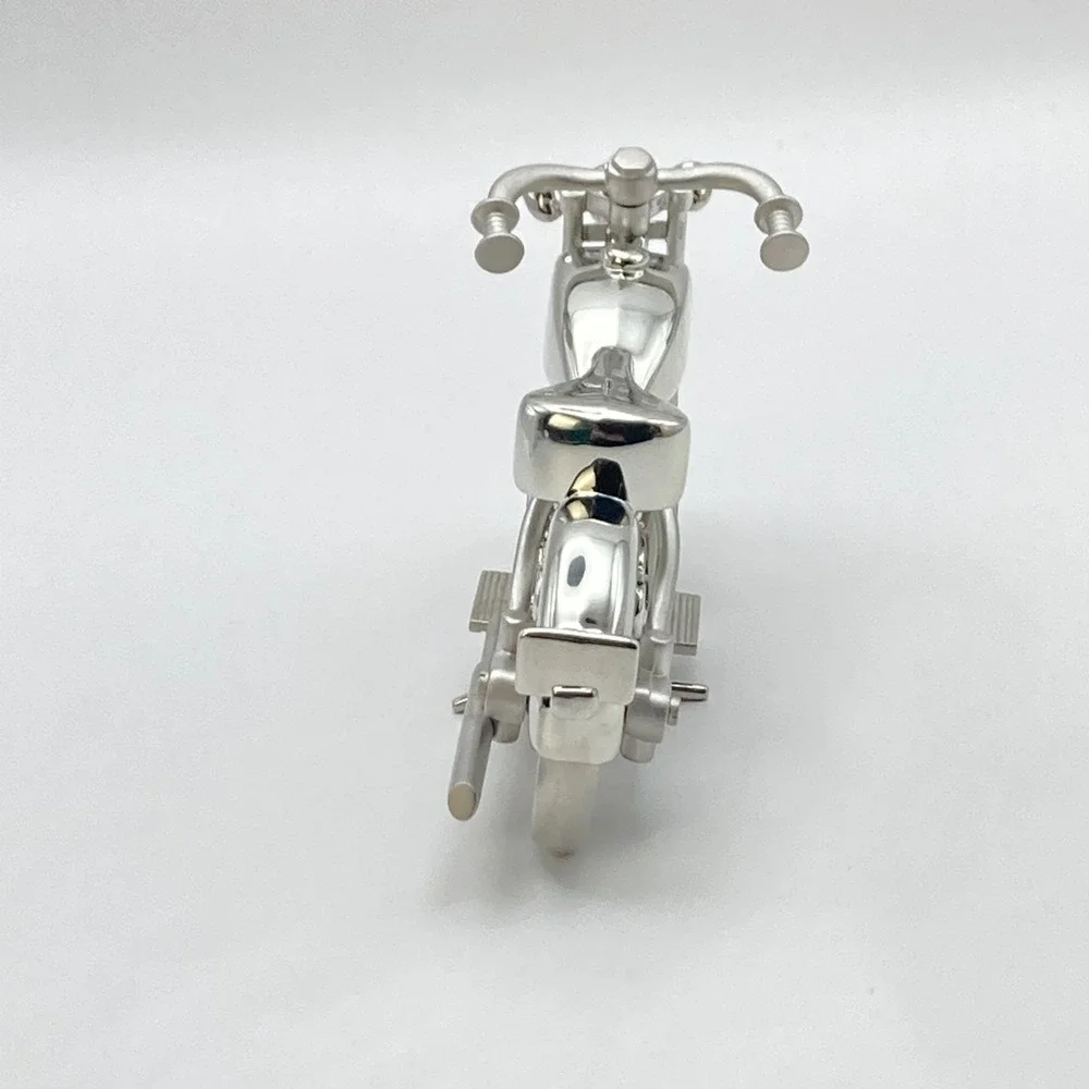 Timex Motorcycle Desk Clock Silver Tone Gift Novelty New Battery Works!!